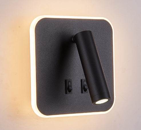 Modern Minimalist Bedside LED Wall Lamp - Adjustable Spotlight, Dimmable Touch Control, 3 Color Temperatures (3000K-6000K), USB Charging Port, Ultra-Slim Space-Saving Design for Bedroom, Study, Nursery - Tarteebstudio