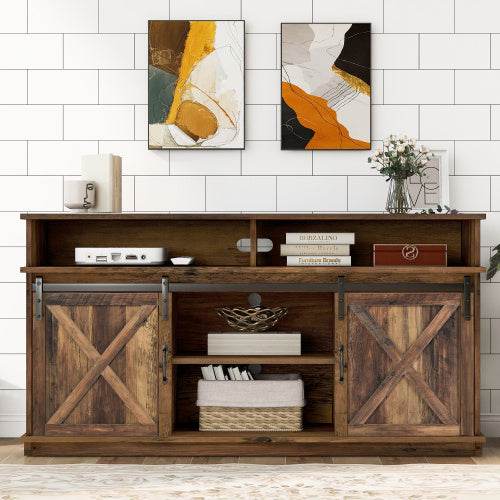 Extra Large TV Cabinet with Particleboard Construction – Modern MDF Entertainment Center with Adjustable Shelves & Cable Management – Ideal for Living Room or Home Theater - Tarteebstudio