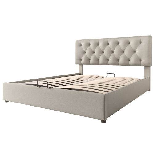 PU Leather & Wood Bed Frame with Slatted Base & Upholstered Headboard – Modern Bedroom Furniture in Queen & King Size – Easy Assembly - Tarteebstudio