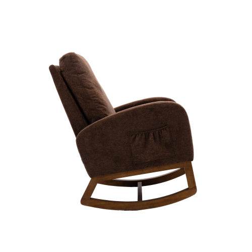 Soft Linen Rocking Chair for Children’s Room – Comfortable Nursery Glider with Wooden Frame & Cushioned Seat – Perfect for Reading, Nursing or Baby Soothing - Tarteebstudio