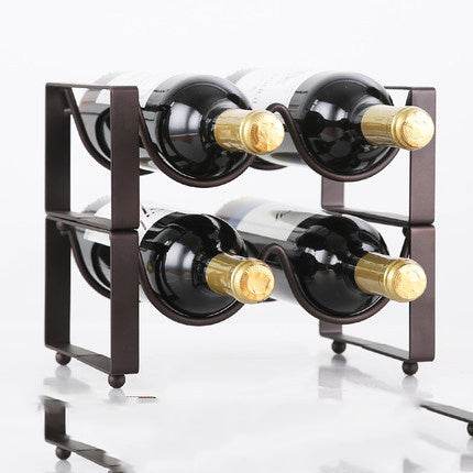 Modern Stackable Wine Bracket Set – Decorative Wine Bottle Rack & Display Shelves | Stylish Wine Cabinet Ornament for Home Bar, Kitchen or Living Room – Space-Saving Wine Organizer - Tarteebstudio