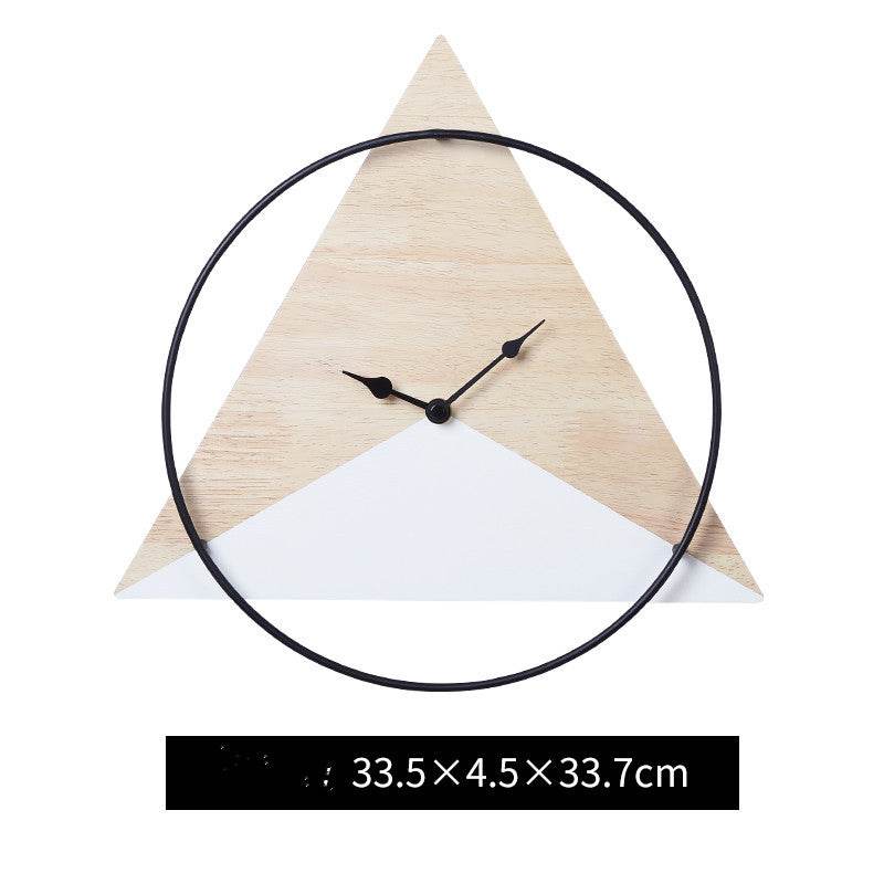 Modern Wooden Wall Clock - Minimalist Silent Non-Ticking, Scandinavian Geometric Design, 12/24 Hour Time, Battery Operated, Large Decorative Clock for Living Room, Bedroom, Office (12/16 Inch) - Tarteebstudio