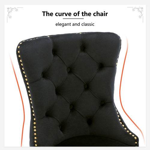 Luxury Velvet Dining Chair with Metal Legs – Boss Office Style – Elegant Accent Chair for Kitchen, Dining Room & Home Office – Set of 2 or 4 - Tarteebstudio