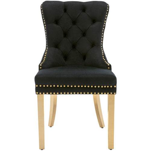 Luxury Velvet Dining Chair with Metal Legs – Boss Office Style – Elegant Accent Chair for Kitchen, Dining Room & Home Office – Set of 2 or 4 - Tarteebstudio