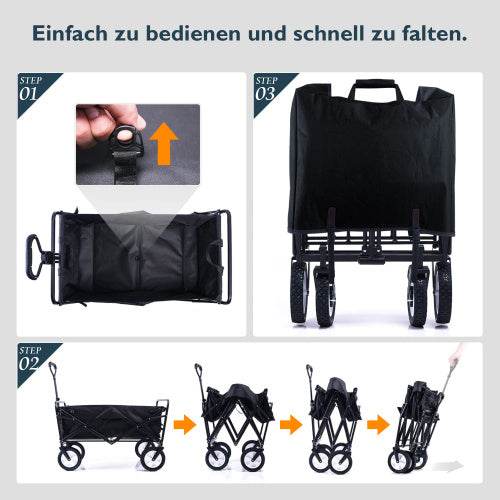 Faltbarer Stoffwagen – Leichter Mehrzweckwagen aus Textil mit Rollen – Ideal zum Transport von Lebensmitteln, Spielzeug, Büchern & Einkäufen - Tarteebstudio