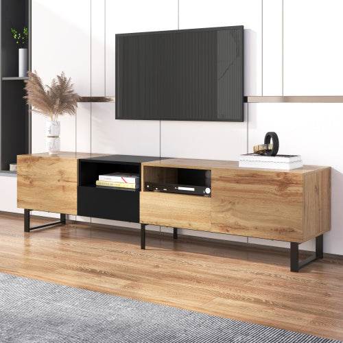 Holz-TV-Ständer – Massiver Fernsehtisch aus Naturholz, Eiche oder Kiefer – Stabiler TV-Board mit Ablagefach, ideal für Wohnzimmer & Heimkino - Tarteebstudio
