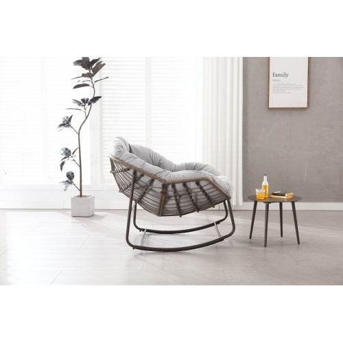 Robuste Metall-Schaukelstühle für Innen & Außen – Bequeme Garten- und Wohnzimmer Stühle mit Polsterung, UV-beständig & Wetterfest – Ideal für Terrasse, Balkon & Wohnraum - Tarteebstudio