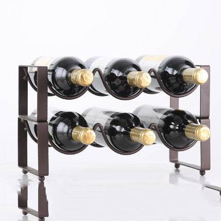 Modern Stackable Wine Bracket Set – Decorative Wine Bottle Rack & Display Shelves | Stylish Wine Cabinet Ornament for Home Bar, Kitchen or Living Room – Space-Saving Wine Organizer - Tarteebstudio