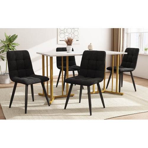Modern Metal-Framed Rectangular Dining Table – Industrial Style Kitchen & Living Room Table – Durable Steel Frame with Wood, Glass or MDF Top - Tarteebstudio