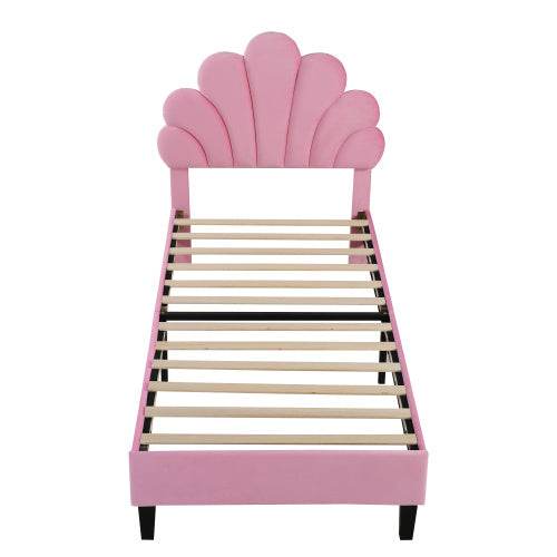 Luxury Velvet Bed for Girls – Upholstered Kids Bed with Button-Tufted Headboard & Wooden/Metal Frame – Sturdy Single Bed (90x200cm) for Bedroom or Nursery - Tarteebstudio
