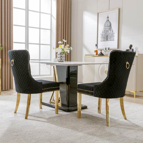 Luxury Velvet Dining Chair with Metal Legs – Boss Office Style – Elegant Accent Chair for Kitchen, Dining Room & Home Office – Set of 2 or 4 - Tarteebstudio