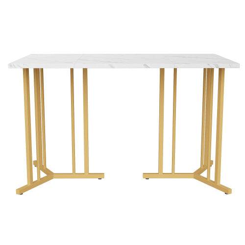 Modern Metal-Framed Rectangular Dining Table – Industrial Style Kitchen & Living Room Table – Durable Steel Frame with Wood, Glass or MDF Top - Tarteebstudio