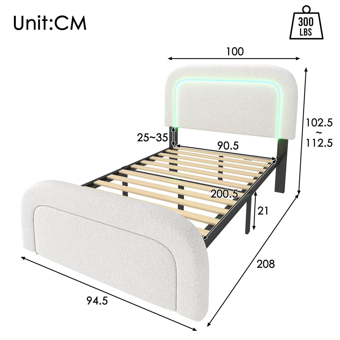 Solid Wood Bed Frame Without Mattress – Queen/King Size Natural Wooden Bed Base with Slats – Sturdy Platform Bed Frame for Any Bedroom Style - Tarteebstudio