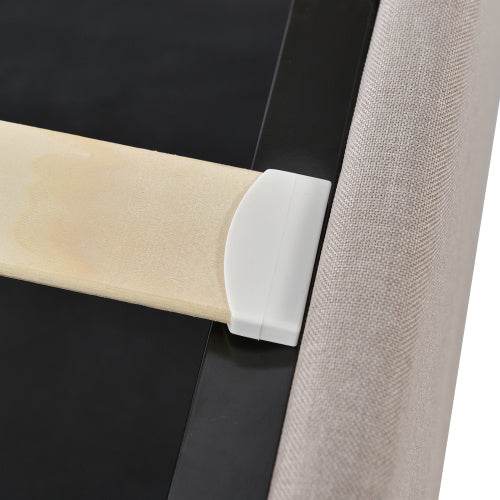 PU Leather & Wood Bed Frame with Slatted Base & Upholstered Headboard – Modern Bedroom Furniture in Queen & King Size – Easy Assembly - Tarteebstudio