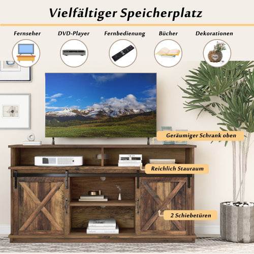 Extra Large TV Cabinet with Particleboard Construction – Modern MDF Entertainment Center with Adjustable Shelves & Cable Management – Ideal for Living Room or Home Theater - Tarteebstudio