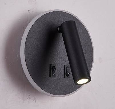 Modern Minimalist Bedside LED Wall Lamp - Adjustable Spotlight, Dimmable Touch Control, 3 Color Temperatures (3000K-6000K), USB Charging Port, Ultra-Slim Space-Saving Design for Bedroom, Study, Nursery - Tarteebstudio