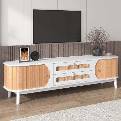 Affordable Particleboard TV Cabinet – Modern MDF Entertainment Center with Storage Shelves & Cable Management – Ideal for Living Room or Home Theater - Tarteebstudio