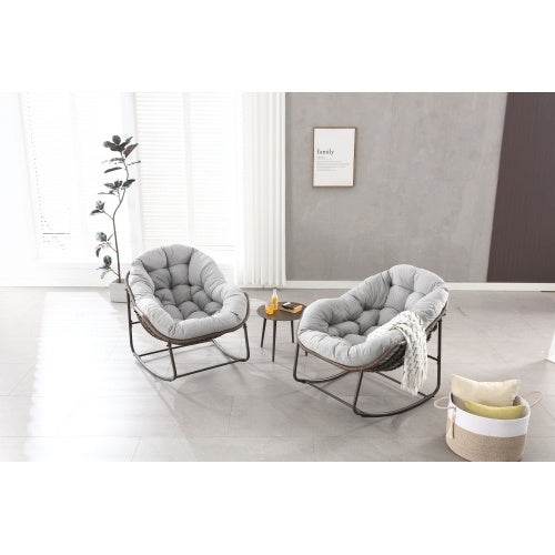 Robuste Metall-Schaukelstühle für Innen & Außen – Bequeme Garten- und Wohnzimmer Stühle mit Polsterung, UV-beständig & Wetterfest – Ideal für Terrasse, Balkon & Wohnraum - Tarteebstudio
