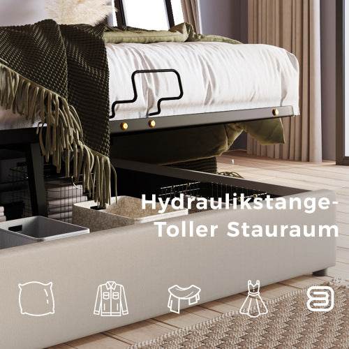 PU Leather & Wood Bed Frame with Slatted Base & Upholstered Headboard – Modern Bedroom Furniture in Queen & King Size – Easy Assembly - Tarteebstudio