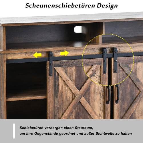 Extra Large TV Cabinet with Particleboard Construction – Modern MDF Entertainment Center with Adjustable Shelves & Cable Management – Ideal for Living Room or Home Theater - Tarteebstudio