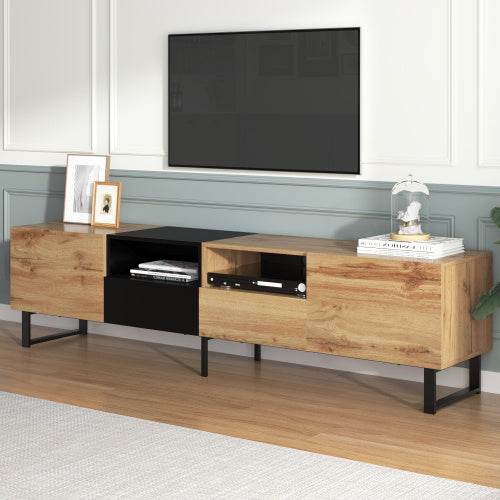 Holz-TV-Ständer – Massiver Fernsehtisch aus Naturholz, Eiche oder Kiefer – Stabiler TV-Board mit Ablagefach, ideal für Wohnzimmer & Heimkino - Tarteebstudio