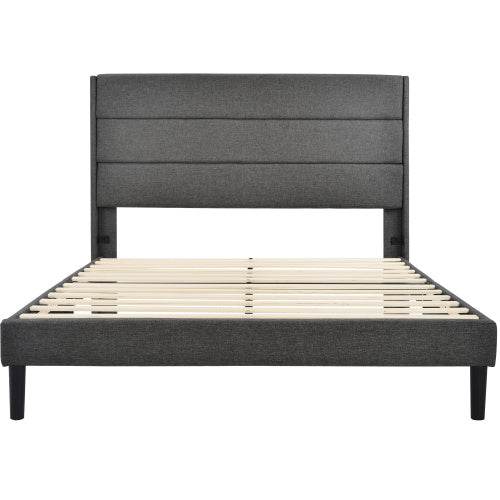 Linen Bed Frame With Slatted Frame - Tarteebstudio