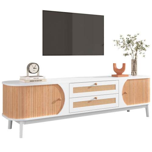 Affordable Particleboard TV Cabinet – Modern MDF Entertainment Center with Storage Shelves & Cable Management – Ideal for Living Room or Home Theater - Tarteebstudio