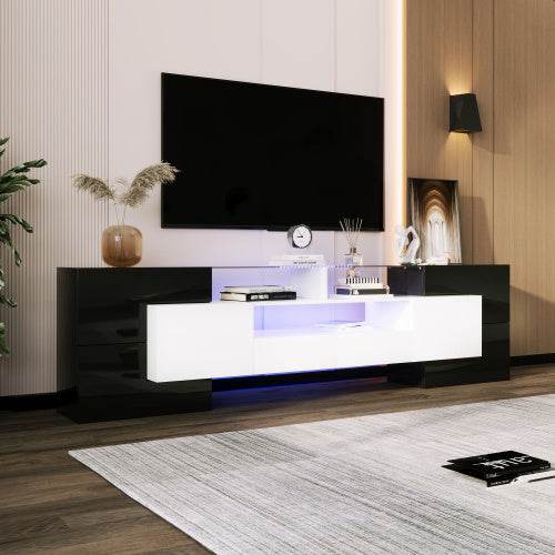 Stilvoller TV-Schrank aus Faserplatten – Moderne HiFi-Anbauwand mit Ablagefächern & Schubladen – Ideal für Wohnzimmer & Heimkino - Tarteebstudio