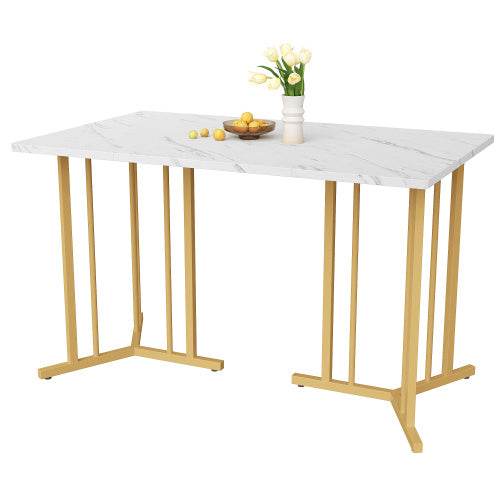Modern Metal-Framed Rectangular Dining Table – Industrial Style Kitchen & Living Room Table – Durable Steel Frame with Wood, Glass or MDF Top - Tarteebstudio
