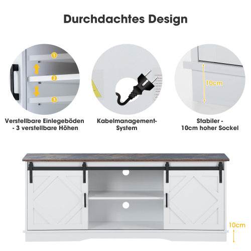 Affordable Particleboard TV Cabinet – Modern MDF Entertainment Unit with Adjustable Shelves & Cable Management – Ideal for Living Room or Home Theater - Tarteebstudio
