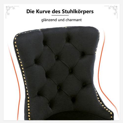 Luxury Velvet Dining Chair with Metal Legs – Boss Office Style – Elegant Accent Chair for Kitchen, Dining Room & Home Office – Set of 2 or 4 - Tarteebstudio