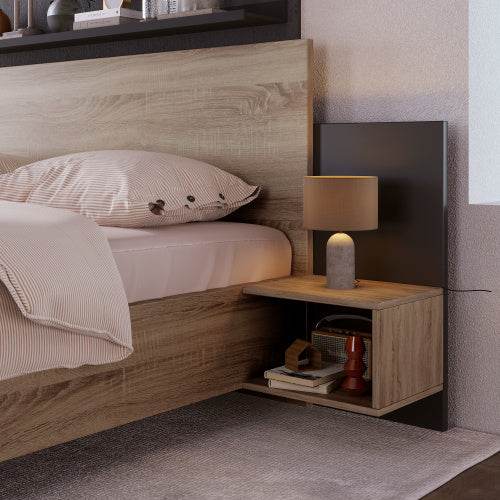 Natural Solid Wood Double Bed – Queen Size Wooden Bed Frame with Slatted Base – Handcrafted Bedroom Furniture in Oak, Pine or Walnut Finish - Tarteebstudio