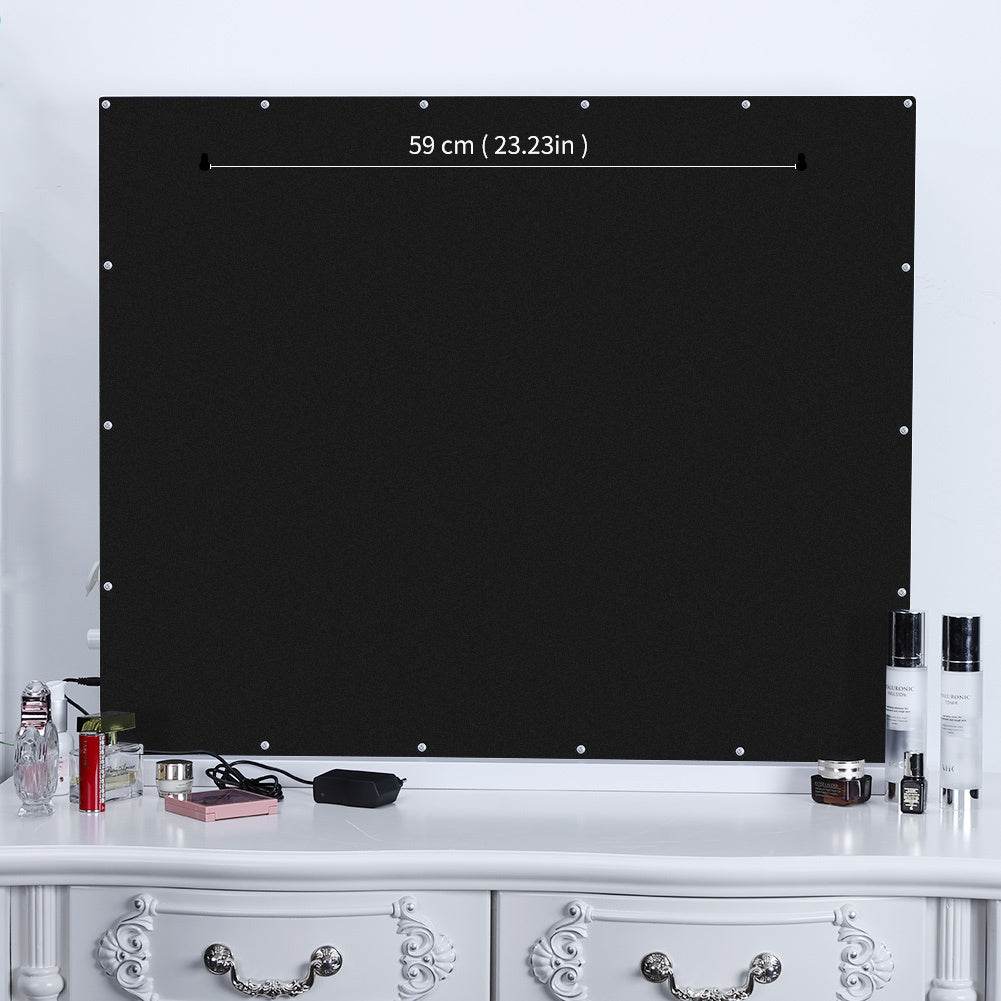 LED Makeup Mirror with 14 Adjustable Lights – 80x67cm Large Lighted Vanity Mirror for Makeup, Beauty, and Photography – White Frame - Tarteebstudio