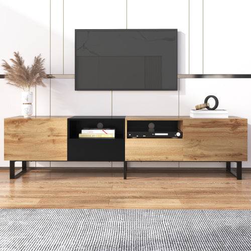 Holz-TV-Ständer – Massiver Fernsehtisch aus Naturholz, Eiche oder Kiefer – Stabiler TV-Board mit Ablagefach, ideal für Wohnzimmer & Heimkino - Tarteebstudio