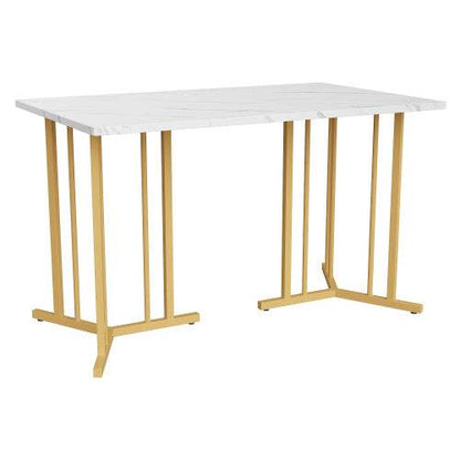 Modern Metal-Framed Rectangular Dining Table – Industrial Style Kitchen & Living Room Table – Durable Steel Frame with Wood, Glass or MDF Top - Tarteebstudio