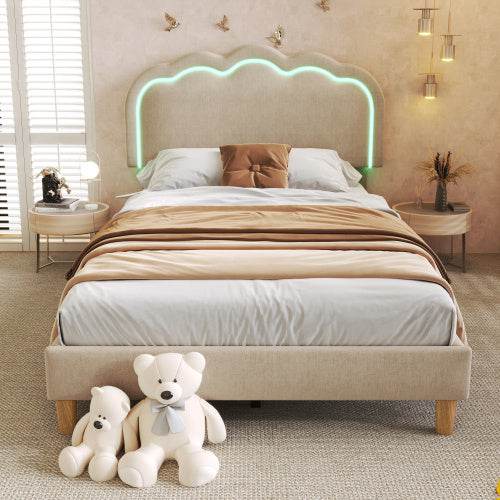 Gepolstertes Bett in Rosa Samt – Luxus Polsterbett mit Knopfheftung & Metallgestell | Queen/King Size Plattformbett ohne Boxspring – Stilvolles Schlafzimmermöbel im Retro-Look - Tarteebstudio