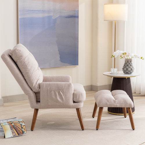 Luxury Foam Recliner with Footrest – Ultra-Comfortable Memory Foam Lounge Chair for Living Room, Bedroom or Home Office – Compact Design for Small Spaces - Tarteebstudio