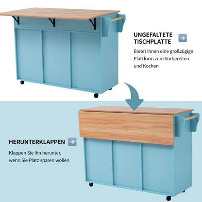 Space-Saving Fibreboard Dining Cart with Folding Tabletop & Bookcase – Multi-Functional MDF Serving Trolley, Sideboard or Room Divider for Home Office, Kitchen or Living Room - Tarteebstudio