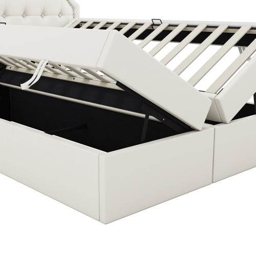 PU Leather & Metal-Framed Double Bed – Sturdy Queen/King Size Bedroom Furniture with Upholstered Headboard – Modern Platform Bed Frame for Home Use - Tarteebstudio