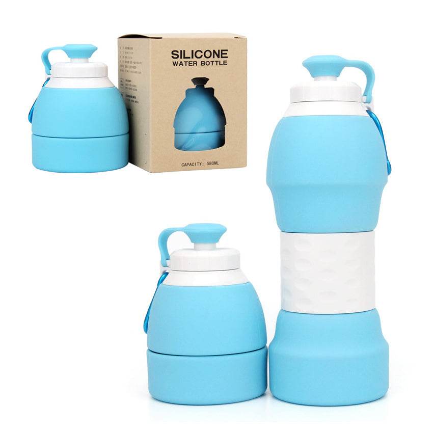 Collapsible Silicone Water Bottle – Leak-Proof Foldable Water Bottle 500ml/1L | BPA-Free, Lightweight & Portable Reusable Drinking Bottle for Travel, Gym, Camping or Office Use - Tarteebstudio