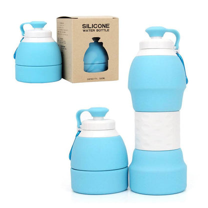 Collapsible Silicone Water Bottle – Leak-Proof Foldable Water Bottle 500ml/1L | BPA-Free, Lightweight & Portable Reusable Drinking Bottle for Travel, Gym, Camping or Office Use - Tarteebstudio
