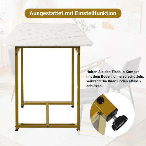 Modern Rectangular Dining Table with Metal Frame – Stylish Kitchen & Living Room Table for Home & Office Use - Tarteebstudio