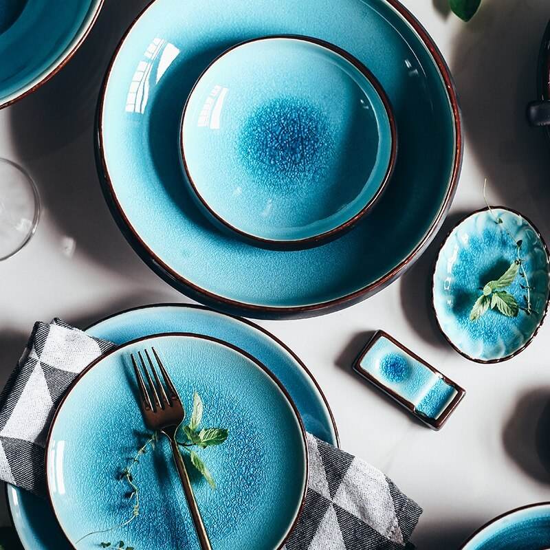 Japanese Style Creative Ceramic Tableware Set – Handcrafted Dish Plates, Bowls & Cups | Elegant, Microwave & Dishwasher Safe – Ideal for Sushi, Ramen, Rice & Everyday Dining - Tarteebstudio