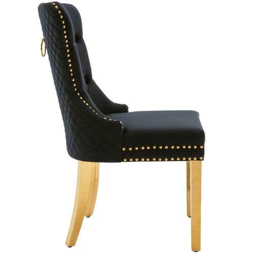 Luxury Velvet Dining Chair with Metal Legs – Boss Office Style – Elegant Accent Chair for Kitchen, Dining Room & Home Office – Set of 2 or 4 - Tarteebstudio