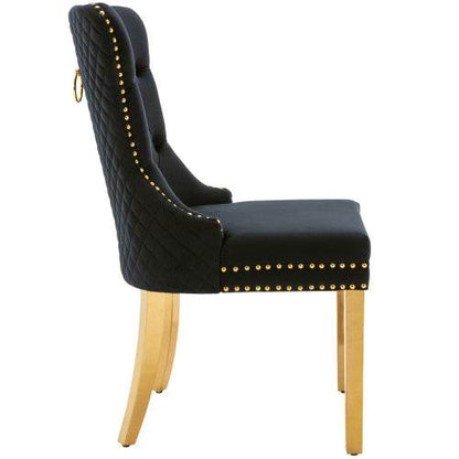 Luxury Velvet Dining Chair with Metal Legs – Boss Office Style – Elegant Accent Chair for Kitchen, Dining Room & Home Office – Set of 2 or 4 - Tarteebstudio