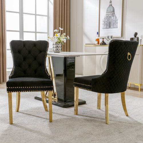 Luxury Velvet Dining Chair with Metal Legs – Boss Office Style – Elegant Accent Chair for Kitchen, Dining Room & Home Office – Set of 2 or 4 - Tarteebstudio