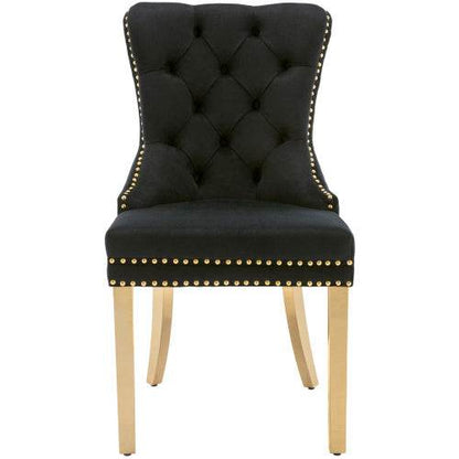 Luxury Velvet Dining Chair with Metal Legs – Boss Office Style – Elegant Accent Chair for Kitchen, Dining Room & Home Office – Set of 2 or 4 - Tarteebstudio