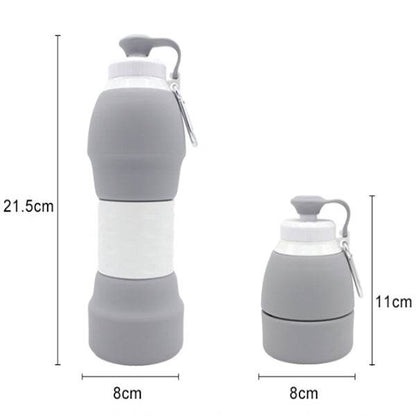 Collapsible Silicone Water Bottle – Leak-Proof Foldable Water Bottle 500ml/1L | BPA-Free, Lightweight & Portable Reusable Drinking Bottle for Travel, Gym, Camping or Office Use - Tarteebstudio