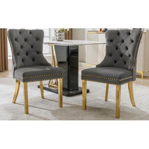 Luxury Velvet Dining Chair with Metal Legs – Stylish Accent Chair for Kitchen, Dining Room & Home Office – Set of 2 or 4 | Available in Multiple Colors - Tarteebstudio