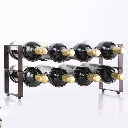 Modern Stackable Wine Bracket Set – Decorative Wine Bottle Rack & Display Shelves | Stylish Wine Cabinet Ornament for Home Bar, Kitchen or Living Room – Space-Saving Wine Organizer - Tarteebstudio